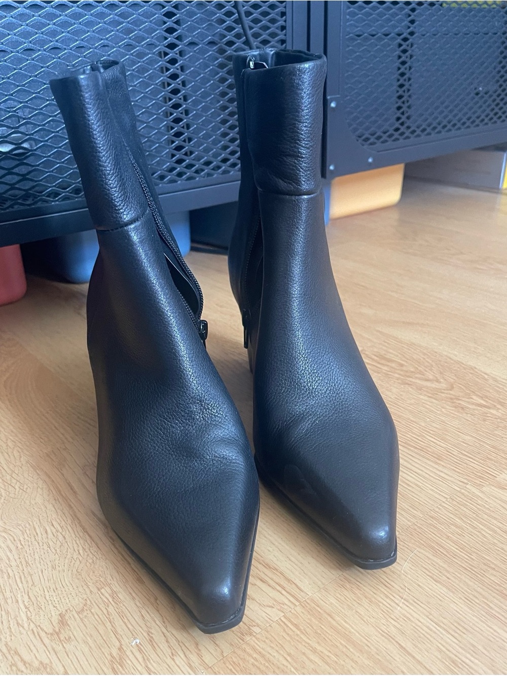 Aldo Black Pointed Toe Mid-Calf Heeled Boots